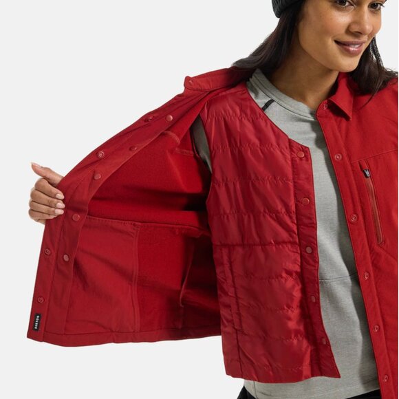 🎿 BURTON ❄️ Women's Winter Shelter Three-In-One Top Insulated Jacket + Vest RED - Picture 1 of 15